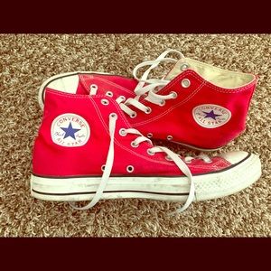 Men’s Red Converse Hi-Tops, Size 11